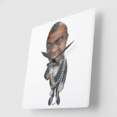 Horloge Carrée Satchmo. (Angle)