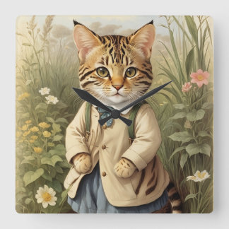 Horloge Carrée Savanna Cat