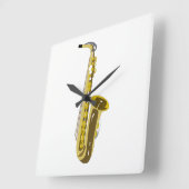 Horloge Carrée Saxophone (Angle)