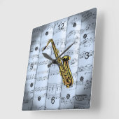 Horloge Carrée Saxophone us (Angle)