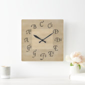 Horloge Carrée Scale of music notes, Antique look (Maison)