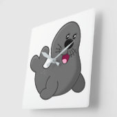 Horloge Carrée Sceau (Angle)