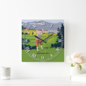 Horloge Carrée Scene de Vintage Style Highlands (Maison)