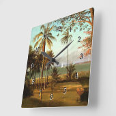 Horloge Carrée Scène Floride - Peinture d'Albert Bierstadt, (Angle)