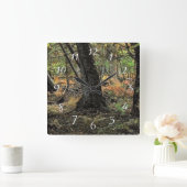 Horloge Carrée Scène forestière d'automne (Maison)