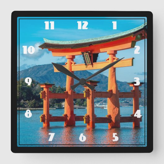 Horloge Carrée Scenic landscape with Japanese Torii Gate (Recto)
