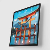 Horloge Carrée Scenic landscape with Japanese Torii Gate (Angle)