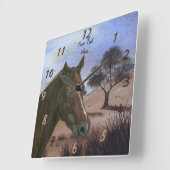 Horloge Carrée scenic porchestnut mare (Angle)