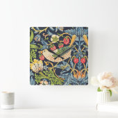 Horloge Carrée Schéma floral William Morris Strawberry Thief (Maison)