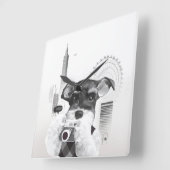 Horloge Carrée Schnauzer avec caméra (Angle)
