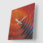Horloge Carrée Sci-Fi Orange Vortex (Angle)
