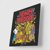 Horloge Carrée Scooby-Doo | Graphique "Lourde Médaille" (Angle)
