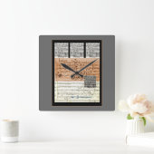 Horloge Carrée Score musical collage wall clock (Maison)