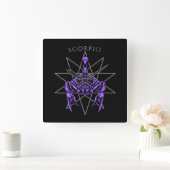 Horloge Carrée Scorpio zodiac (Maison)