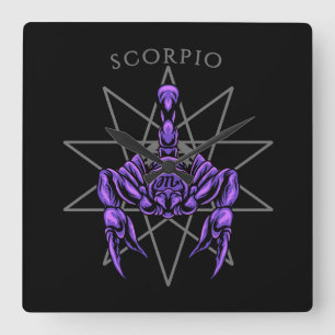 Horloge Carrée Scorpio zodiac