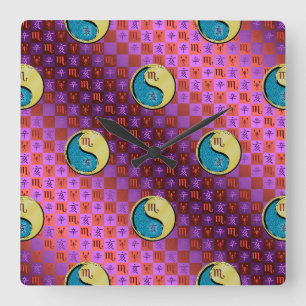 Horloge Carrée Scorpion & Métal Sanglier