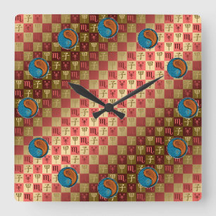 Horloge Carrée Scorpion & Rat de Bois