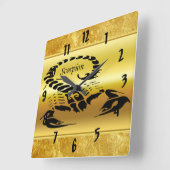 Horloge Carrée scorpion venimeux or insecte très venimeux (Angle)