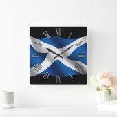 Horloge Carrée SCOTLAND Flag Proud Scots Patriotic Wall Clock (Maison)