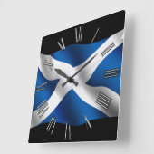 Horloge Carrée SCOTLAND Flag Proud Scots Patriotic Wall Clock (Angle)