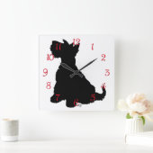 Horloge Carrée Scottie Chien Assis (Maison)