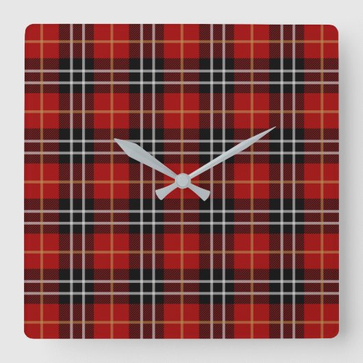 Horloge Carrée Scottish tartan plaid (Recto)