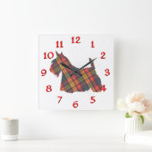 Horloge Carrée Scottish Terrier (Maison)