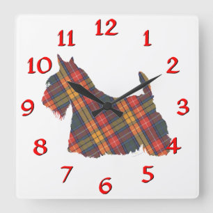 Horloge Carrée Scottish Terrier