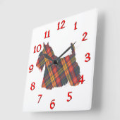 Horloge Carrée Scottish Terrier (Angle)