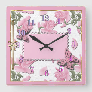 Horloge Carrée Scrapbooking