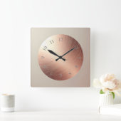 Horloge Carrée scratched copper plate (Maison)