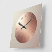 Horloge Carrée scratched copper plate (Angle)