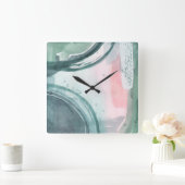 Horloge Carrée Scribe en pastel - aquarelle (Maison)