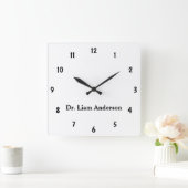 Horloge Carrée Script minimaliste Joli Monogramme 3d (Maison)
