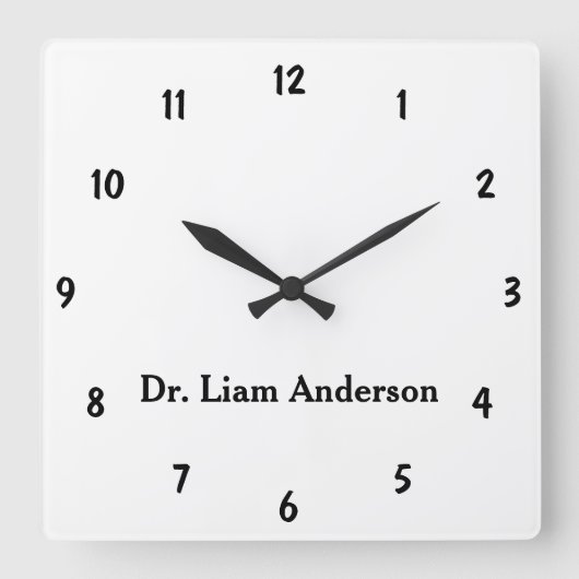 Horloge Carrée Script minimaliste Joli Monogramme 3d (Recto)
