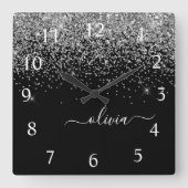 Horloge Carrée Script Monogram Girly Name (Recto)