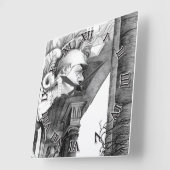 Horloge Carrée Sculpture de   château-crayon  (Angle)