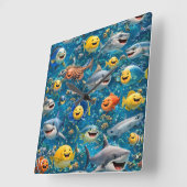 Horloge Carrée Sea creature wall clock (Angle)