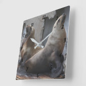 Horloge Carrée Sea Lion Square (Angle)