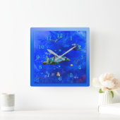Horloge Carrée Sea Turtle Wind (Maison)