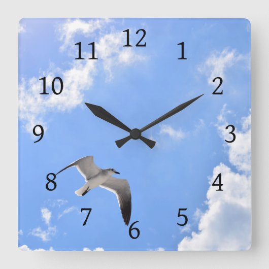 Horloge Carrée Seagull Bird Photo 145 (Recto)
