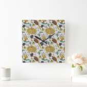 Horloge Carrée Seamless pattern of tropical pumpkins and carrots (Maison)