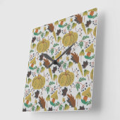 Horloge Carrée Seamless pattern of tropical pumpkins and carrots (Angle)