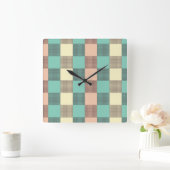Horloge Carrée Seamless plaid pattern   (Maison)