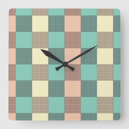 Horloge Carrée Seamless plaid pattern   (Recto)