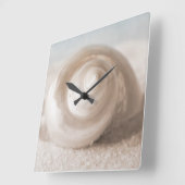 Horloge Carrée Seashell Sand Beach (Angle)