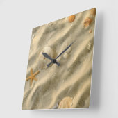 Horloge Carrée Seashells (Angle)