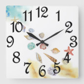 Horloge Carrée Seashells (Recto)
