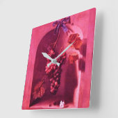 Horloge Carrée SEASON's FRUITS HANGED GRAPES Antique Pink Rustic (Angle)