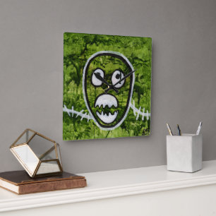 Horloge Carrée Seedy Pete Skull Odd Whimsal Monster Art